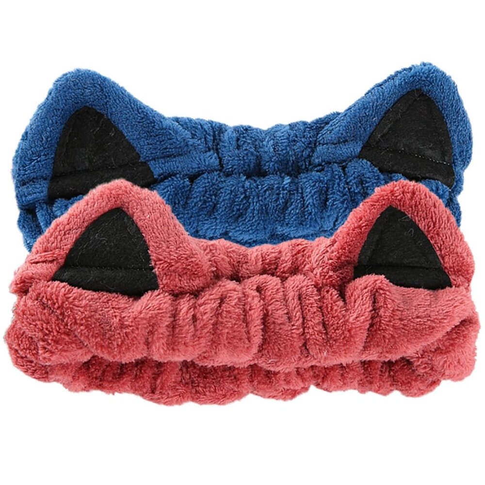 2 Pcs Cat Ears Headband, Cute Spa Headbands for Washing Face Skincare Makeup Hea